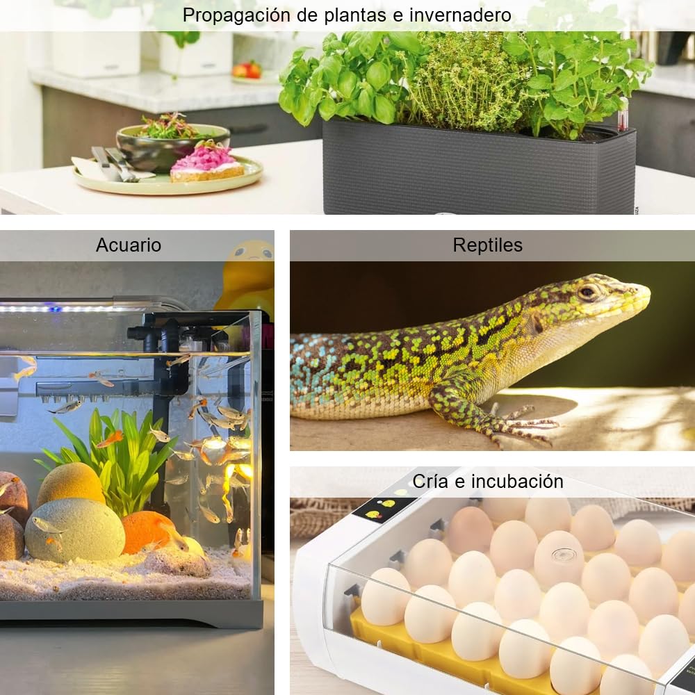 KETOTEK KT99pro Controlador de temperatura digital dual Salida 10A Relé Calefacción Enfriamiento Termostato Enchufe controlado con sensor para elaboración de cerveza de reptiles Fermentación Cría