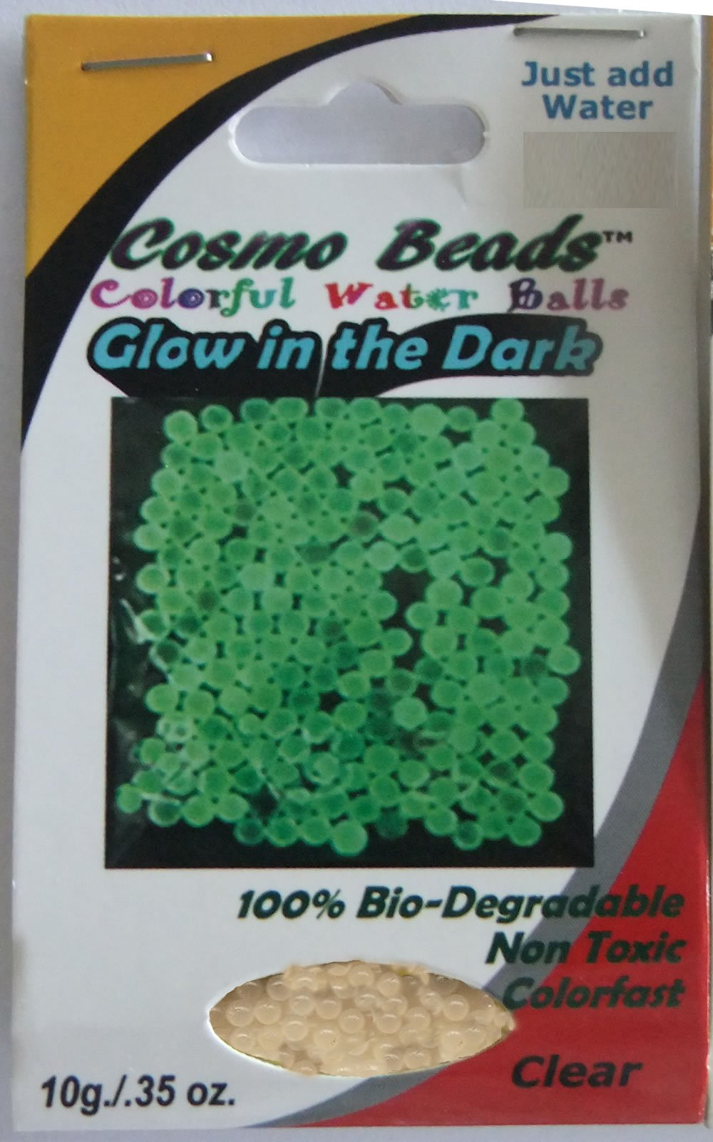 Glow-in-the-dark; CLEAR- Cosmo Beads(tm) Water Balls; 10g pack by Cosmo Beads