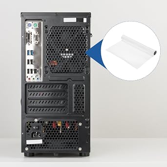 MECCANIXITY PC Dust Filter Roll, 300x1000x0.5mm PVC Computer Case Cooler Dustproof Mesh Cover Fan Grills for Computer Case Speakers, White