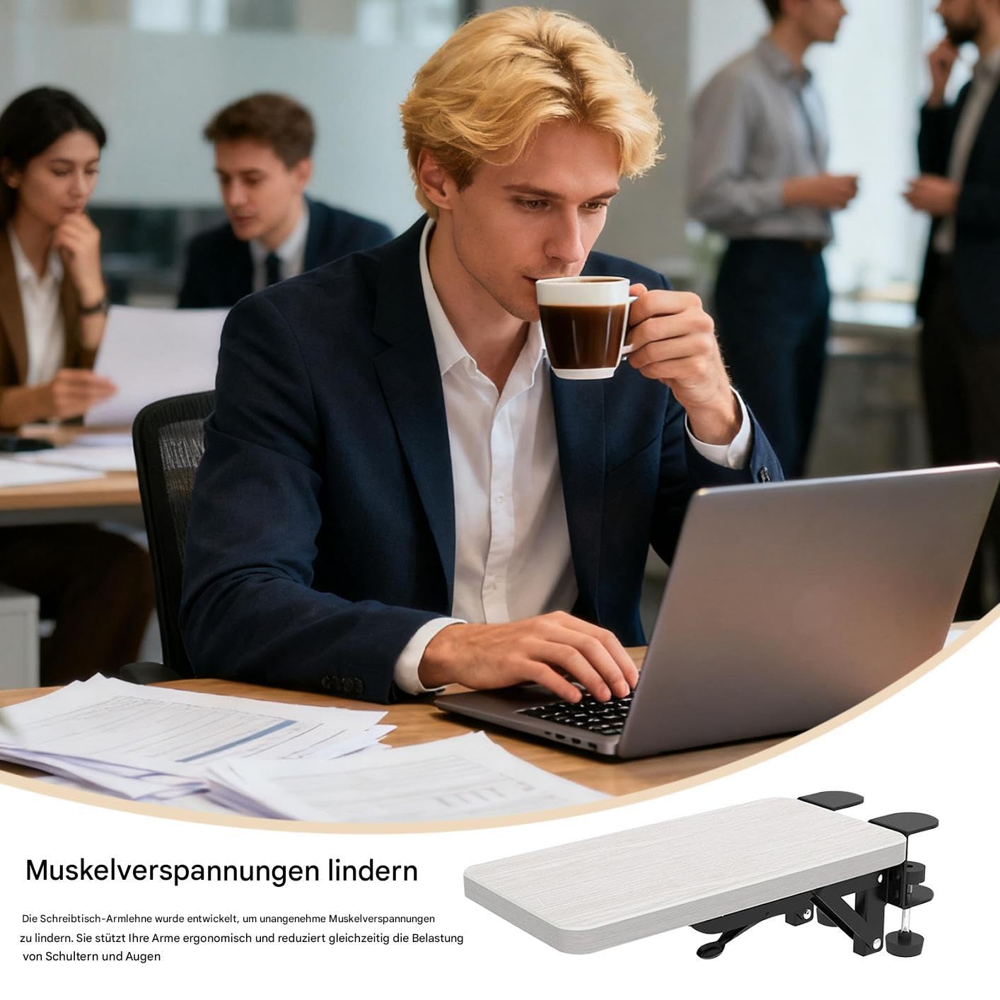 De Escritorio Almohadilla Ergonómica con Clip sin Taladro