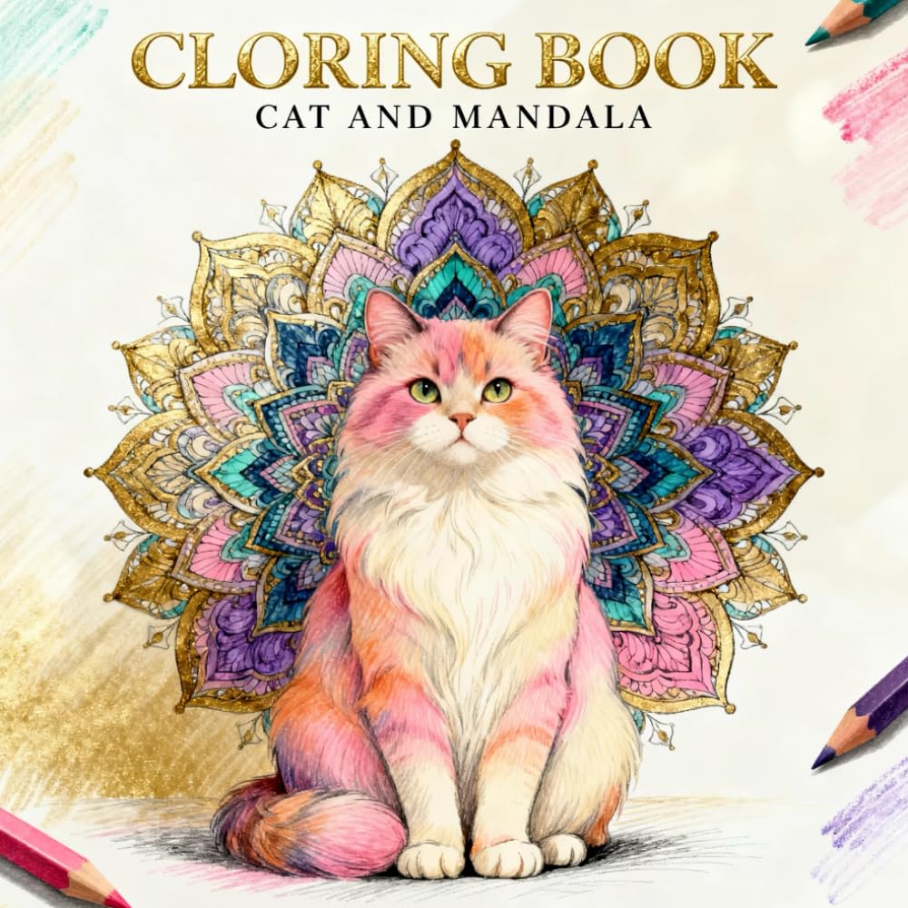 Coloring Book: CAT and Mandala Pages for Mindfulness: Coloring Book: CAT and Mandala Aesthetic Art Therapy