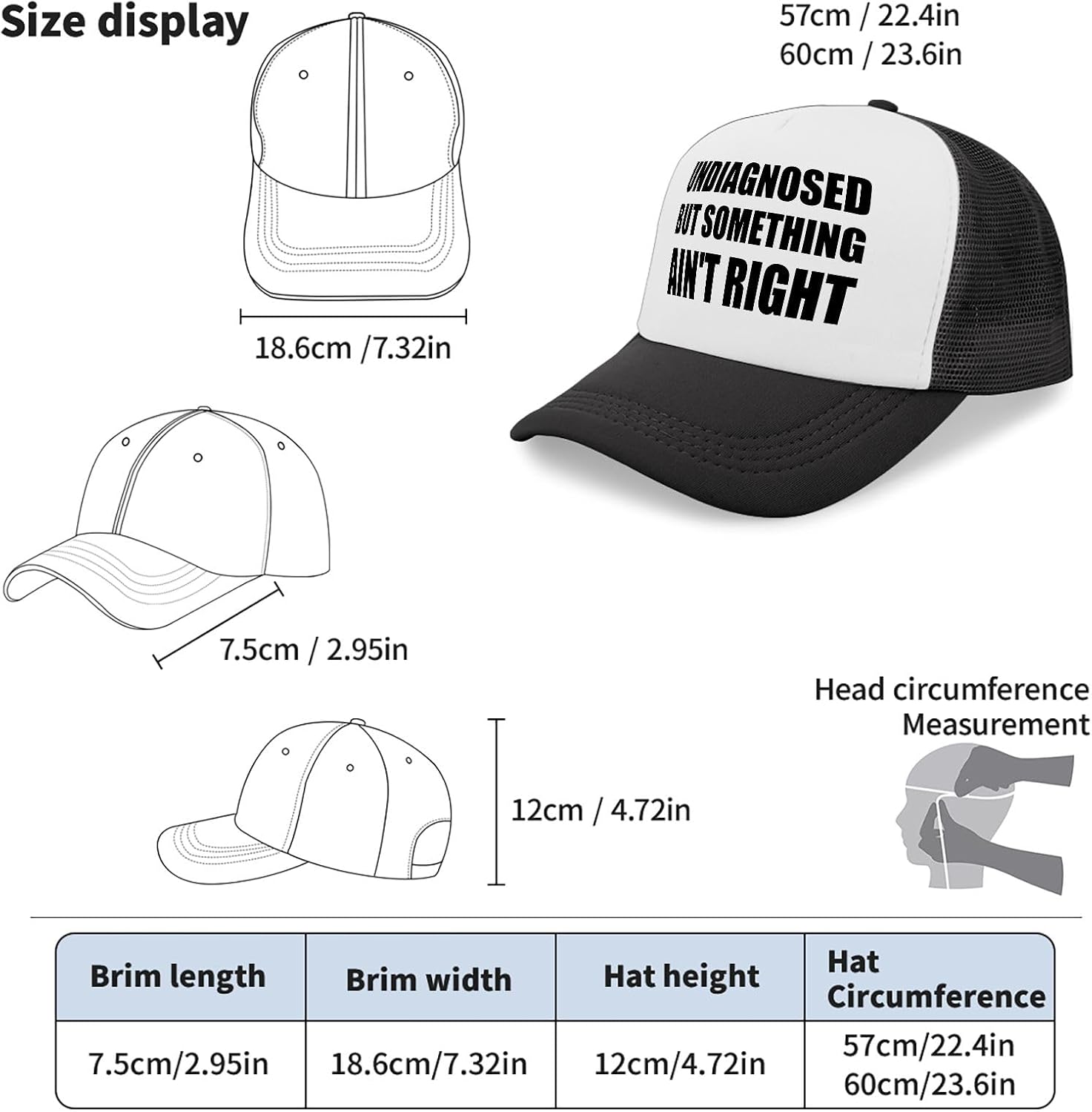 Funny Hat for Adult Humor Adjustable Cotton Baseball Hat Gag Gifts Funny Trucker Hat Men Birthday Gift Male image 4