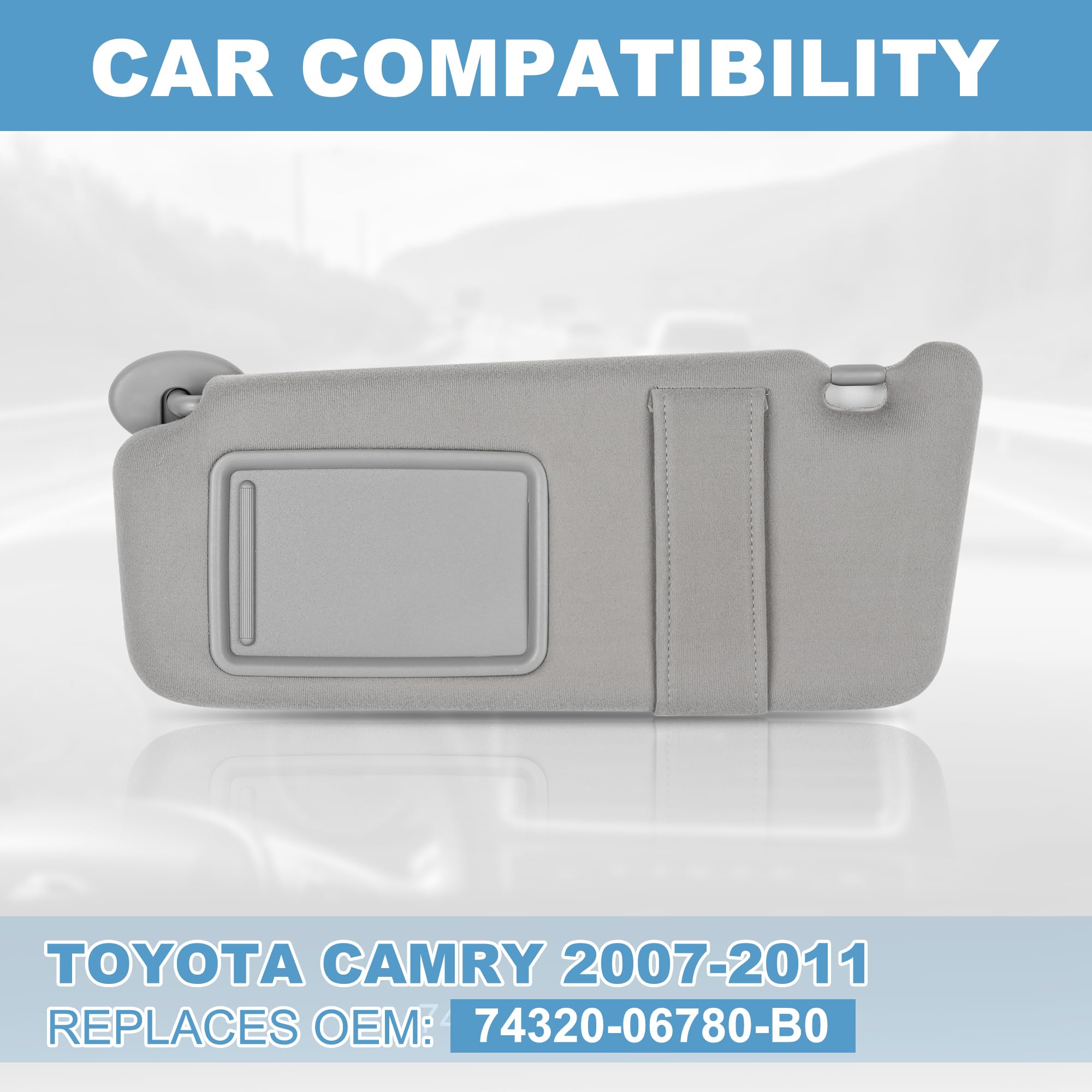 For 07-11 Toyota Camry W/O Sunroof Beige Sun Visor Left & Right Side - Foto 14