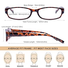 EYEGUARD Readers 4 Pack of Thin and Elegant Womens Reading Glasses with Beautiful Patterns for Ladies 5.50