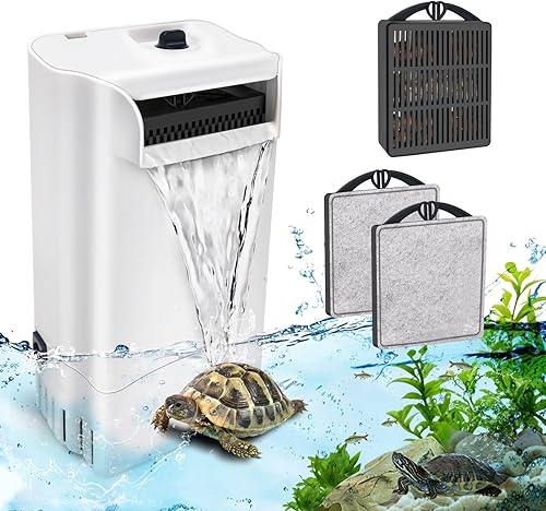Miniatura 8 de GOZILLA Filtro de tanque de tortuga de 148 GPH de 8 W, flujo de agua ajustable, filtro de acuario para tanque de bajo nivel de agua, filtro