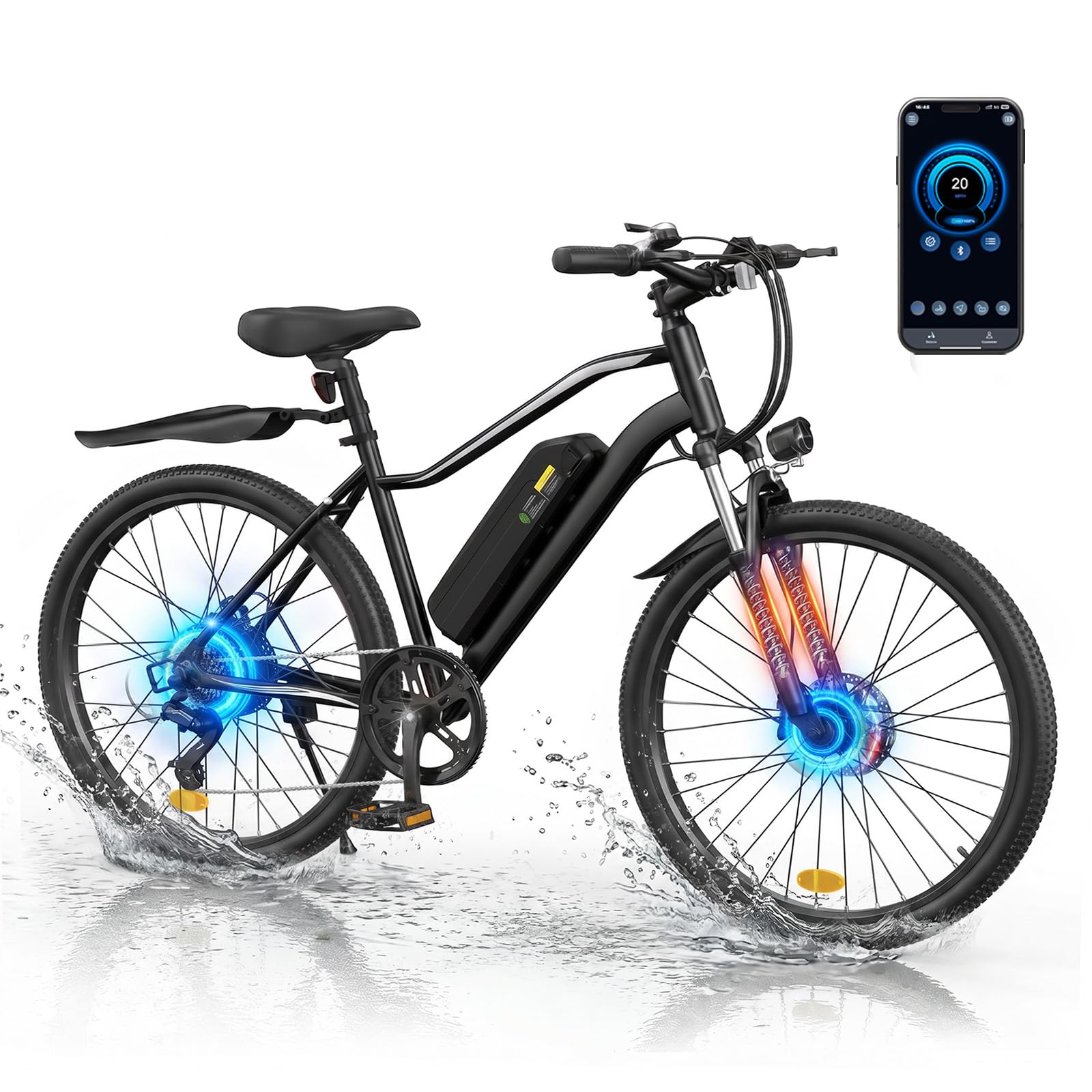 Vélo Électrique Adulte 26", Batterie Amovible 36V 15,6Ah, Autonomie 100 km