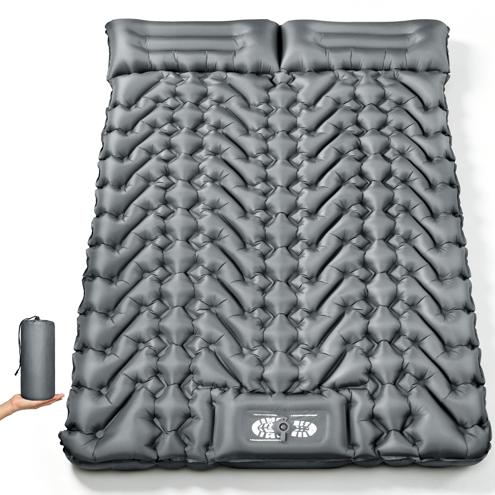 Double Sleeping Pad for Camping, 2 Person Inflatable Mat