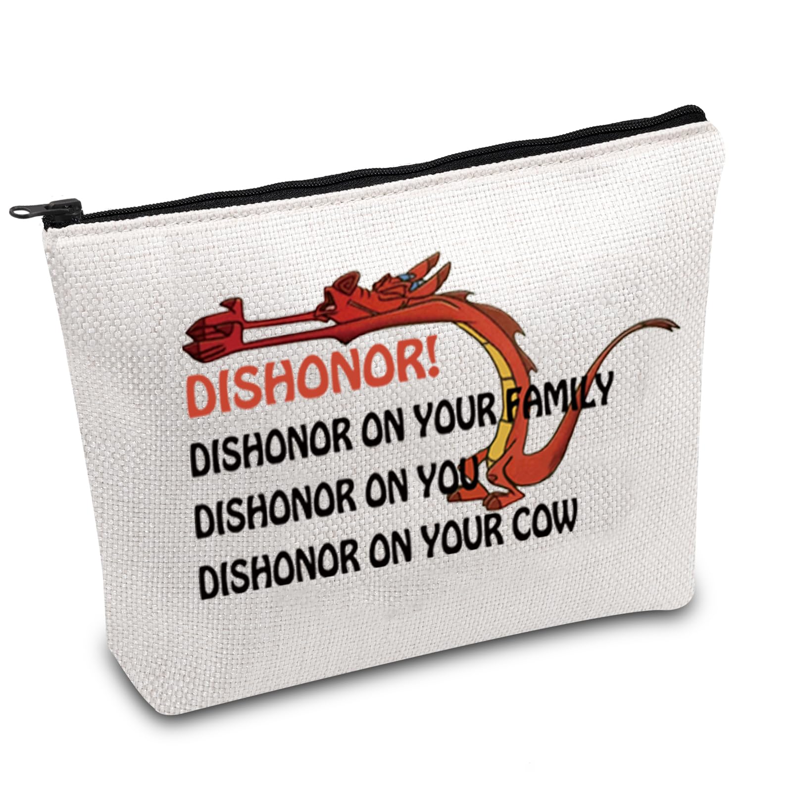 FOTAP Mushu Dishonor On Your Cow Makeup Bag Mushu Dragon WDW Magic Kingd*m Gift Family Trip Gift Mushu Lover Gift (your cow)
