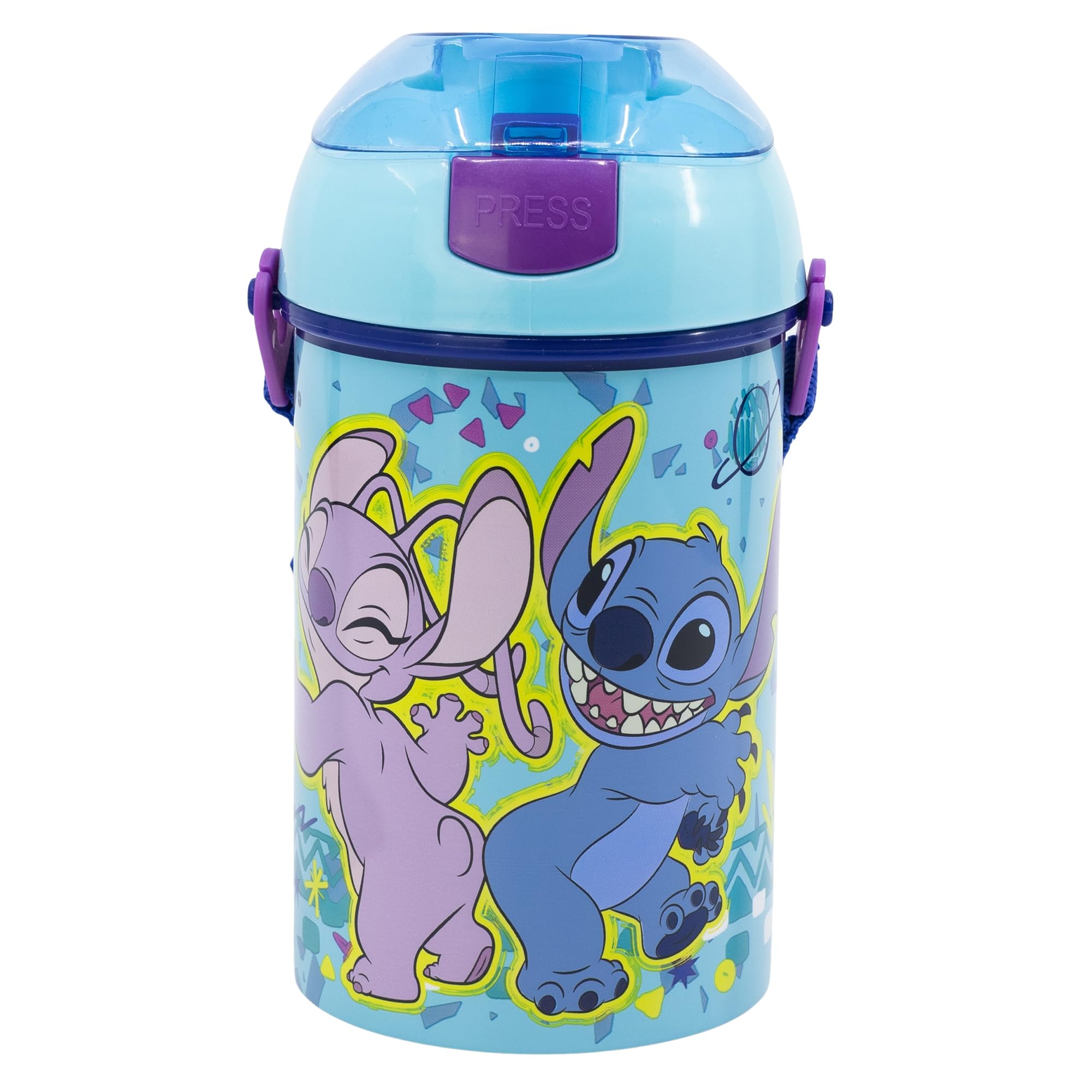 STOR Pokemon Kinder Trinkflasche 450ml mit Trageriemen - BPA-freier Kunststoff, Sicherheitsverschluss, Ideal für Schule und Sport
