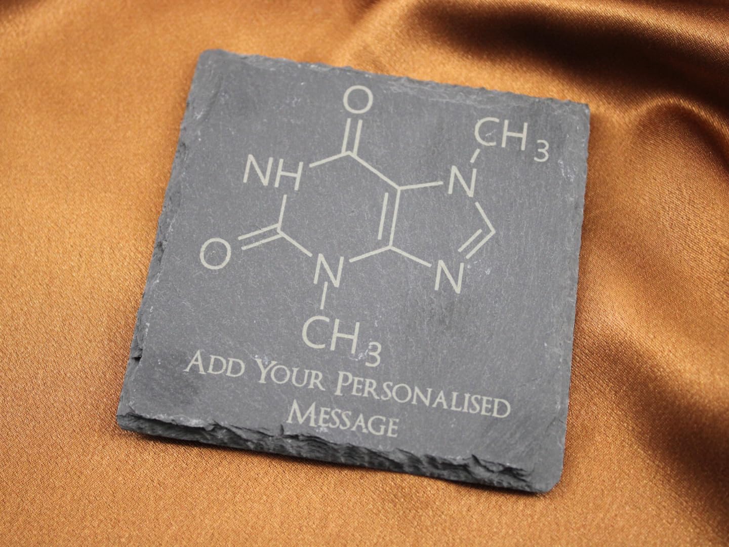 Square Personalised Chemistry Molecule Engraved Slate Coaster