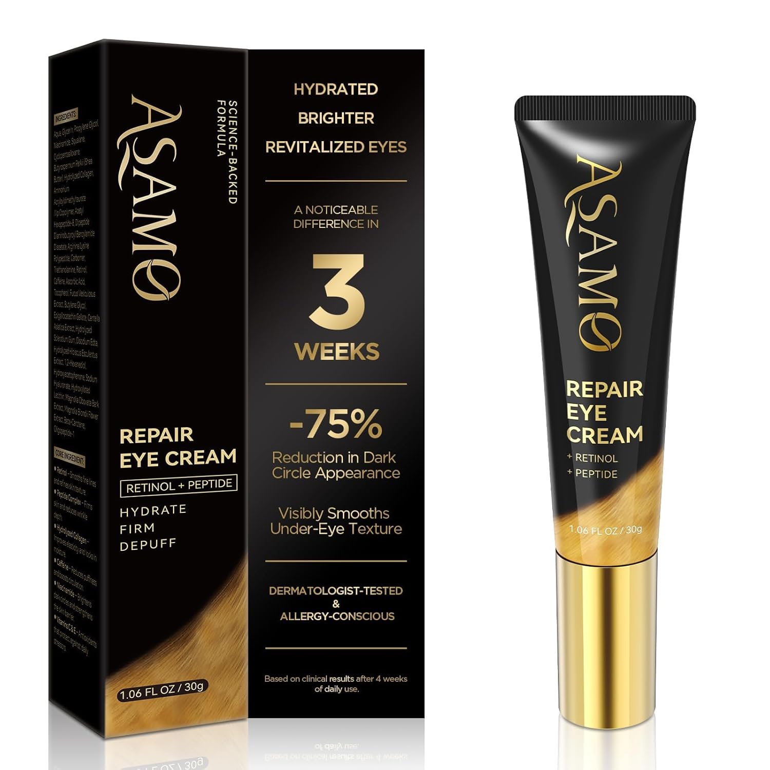 ASAMO Retinol Eye Cream – Retinol and Peptides...