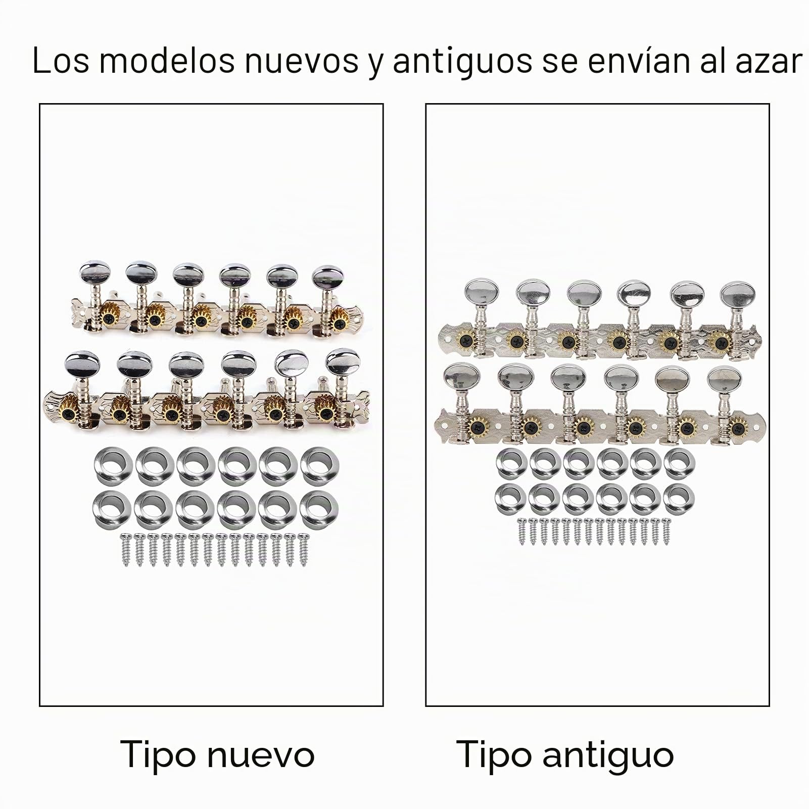 12 Clavijas de Afinación para Guitarra, Botones de Sintonizador de Guitarra, para Cuerdas de Guitarra, Afinadores de Repuesto para Guitarra Acústica