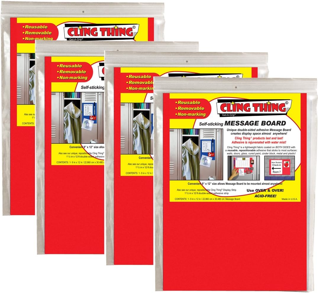 Cling Thing© GetAGrip© SelfSticking Message Board Red