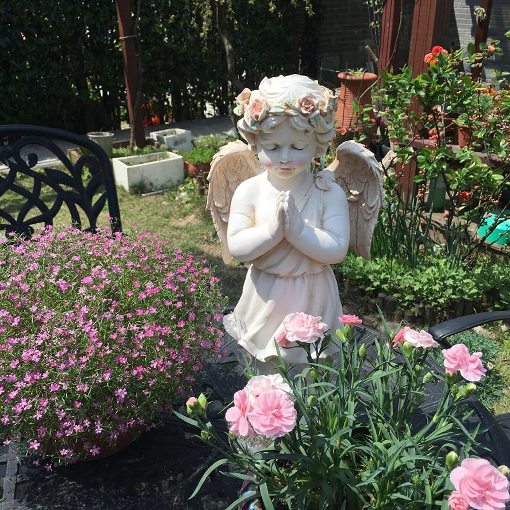 Posągi ogrodowe na zewnątrz rzeźba anioła dekoracja dziedziniec ogrodnictwo retro ozdoby na biurko, używane na balkon taras trawnik kwiaciarnia dekoracja figurki ogrodowe