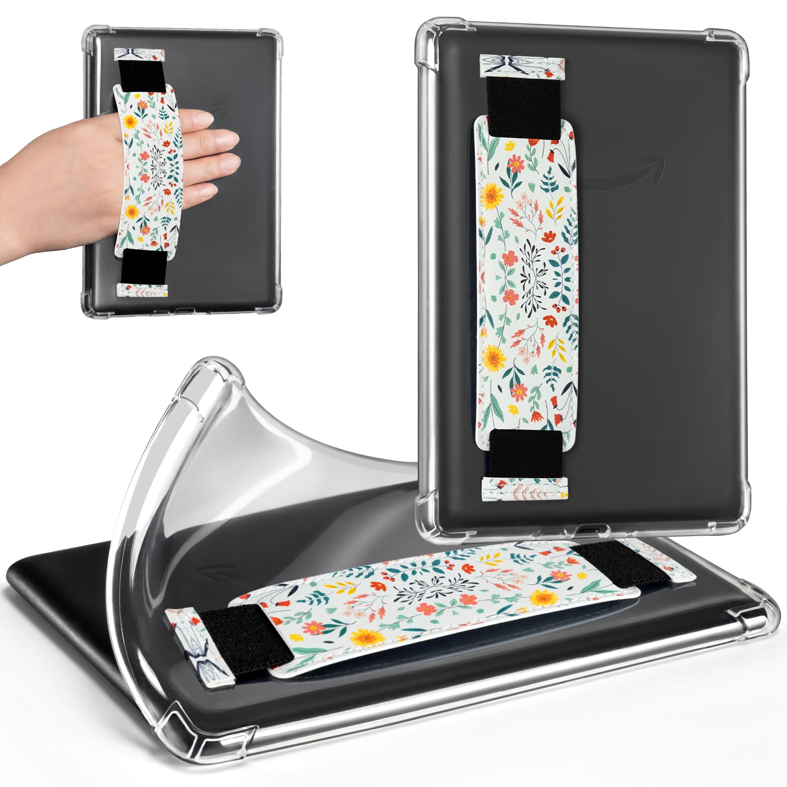 CoBak Hand Strap Clear Case for All-New 7" E-Readers - Lightweight, Scratch-Proof Silicone Back Cover