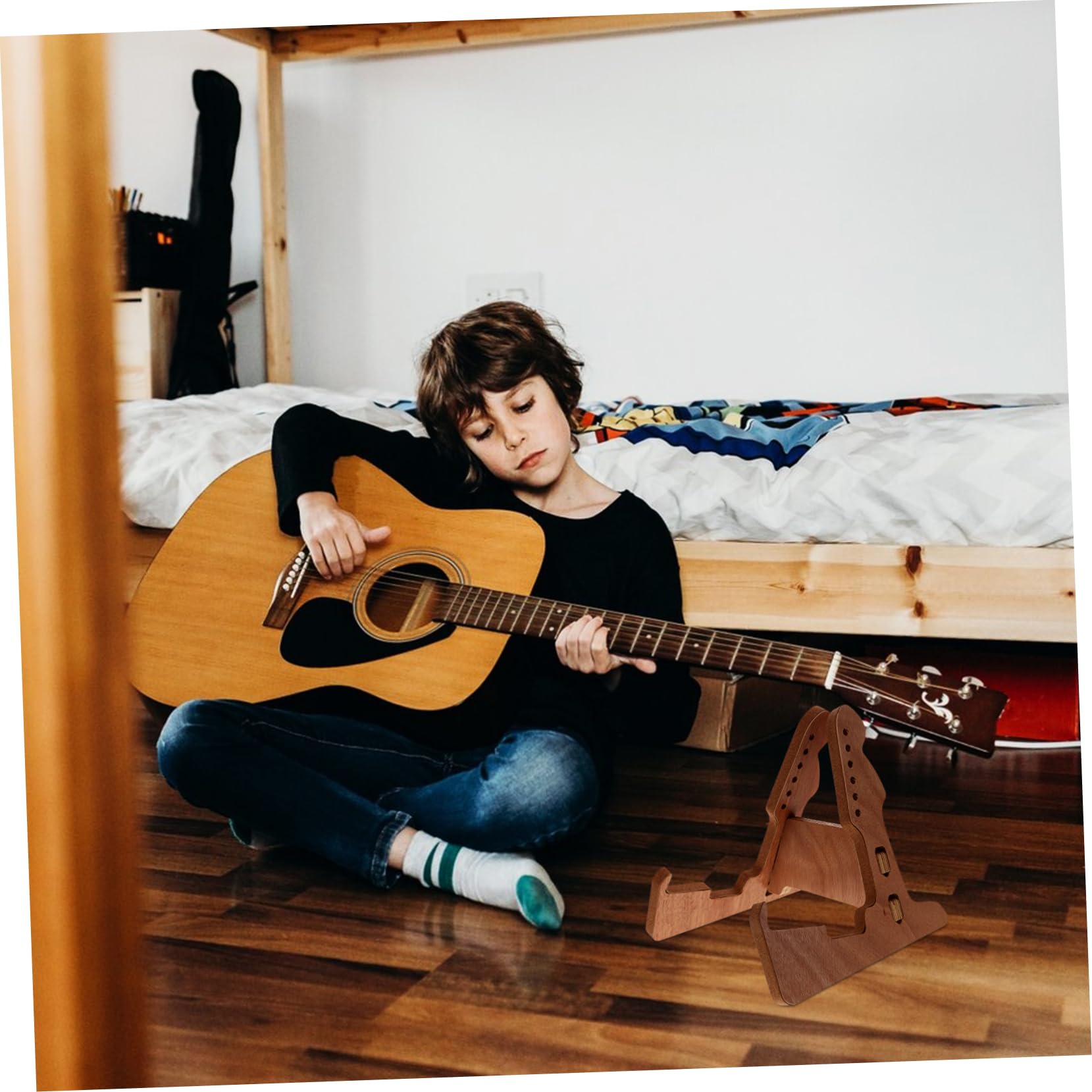 SHOWERORO Soporte De Madera Para Guitarra Soporte De Suelo Para Guitarra Acústica