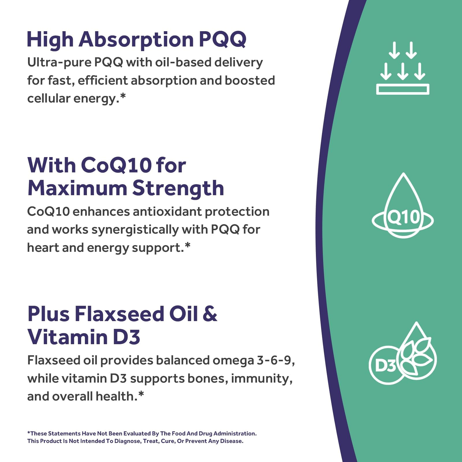Doctor's Recipes PQQ Supplement 40 mg with CoQ10, Omega 3-6-9 Essential Fatty Acids, Highly Purified and Bioavailable, Brain Energy Heart Health, Pyrroloquinoline Quinone Disodium Salt, 120 Softgels — Amazon image 6