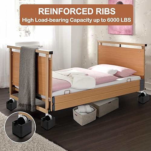Miniatura 4 de Elevadores de cama de 2 pulgadas, elevadores de muebles de cama de 2 pulgadas, elevadores de altura de 2 pulgadas, resistentes, elevadores de cama