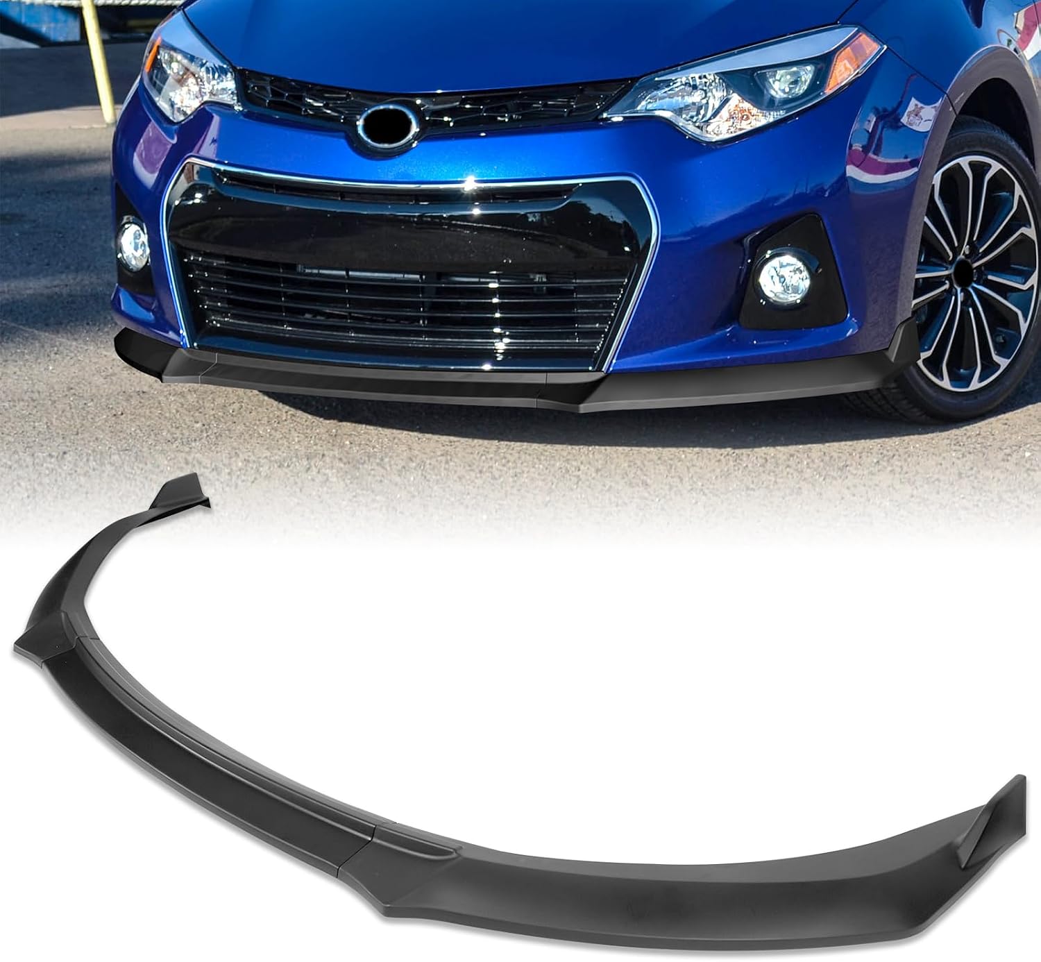 Front Bumper Lip fit for Toyota Corolla 4DR 2014-2016 Glossy Black