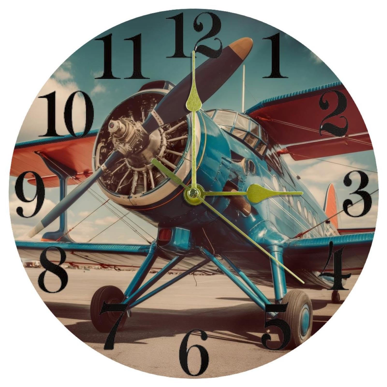 Horloge avion décorative ronde, l'idée cadeau idéale pour passionnés