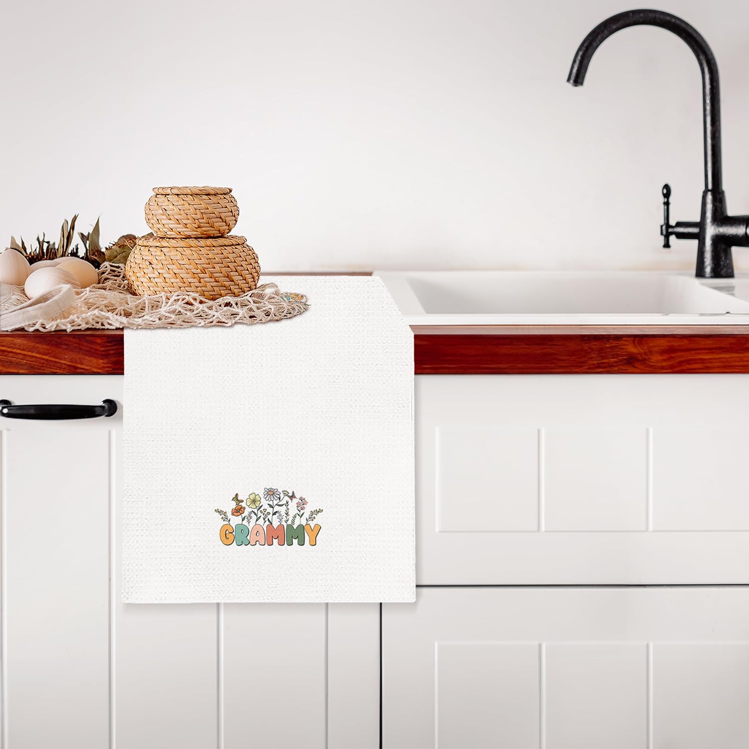 Grammy Floral Kitchen Towels, Gifts for Grammy Grandma Mother's Day Hand Towels for Bathroom Kitchen Decorative, Best Grandma Gifts from Grandkids Dish Tea Towels Drying Cloth, 16x24 Inch - Image 6