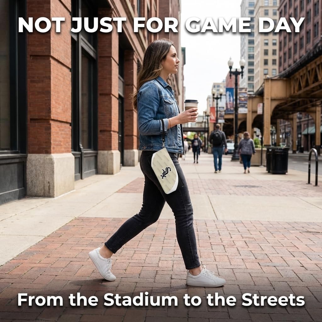 Littlearth MLB Chicago White Sox Curve Zip Organizer Wallet, Wristlet and Wallet in One, Team Color, 8 x 4 x 1 Inches