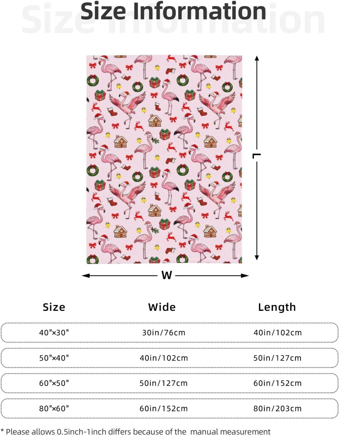 Flannel Christmas Flamingo Blanket Throw Blankets for Kids Women, Plush Cozy Fuzzy Blanket 50x40 Inches - Image 5