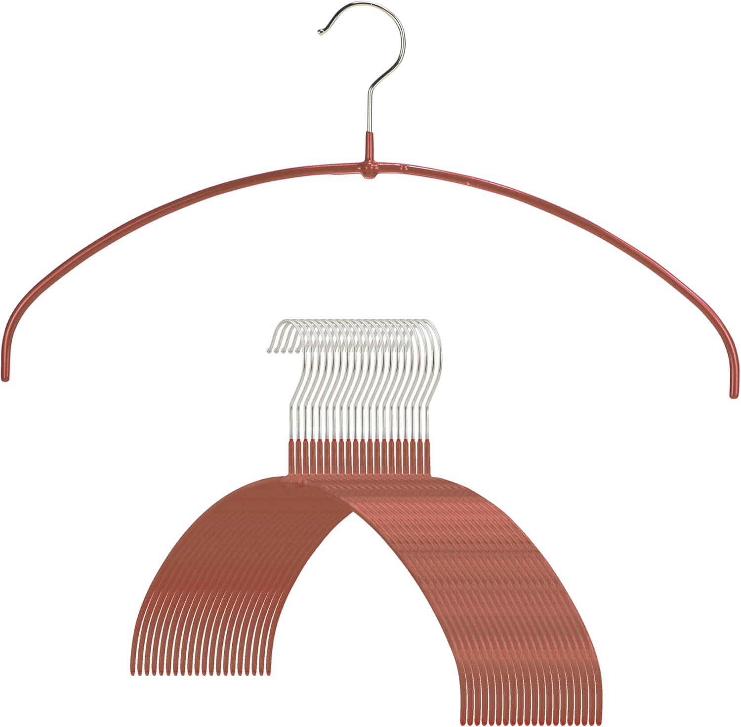 Mawa by Reston Lloyd, Euro Ultra-Thin Series, Non-Slip Space Saving Clothes Hanger, Style 40/PT for T-Shirts, Blouse, & Sun Dresses, Set of 20, Copper