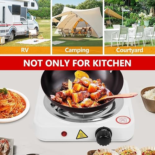 Miniatura 8 de Eléctrico, 1000 W, de acero inoxidable, portátil, de un solo tubo, estufa eléctrica, placa de cocina eléctrica, encimera de cocina, calentador