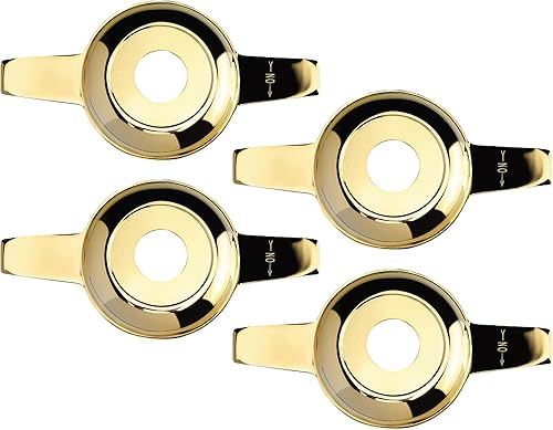 Miniatura 1 de Zenith Style 2 - Tapas giratorias de oro con corte de oreja (juego de 4)  Tapas giratorias rectas de 2 baresalas chapadas en oro de 24 quilates con