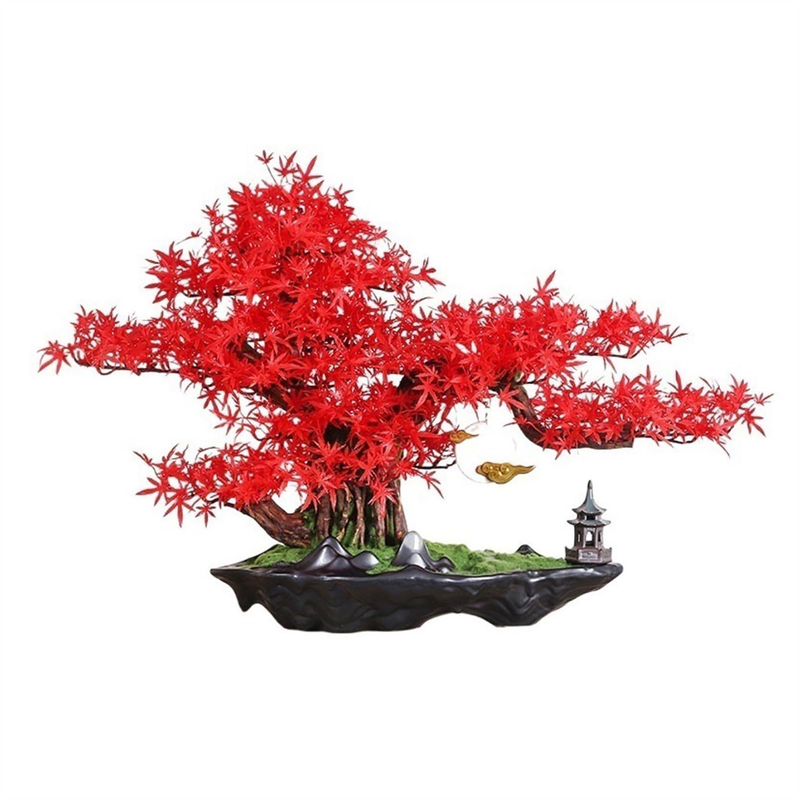 MYUYEE Artificial Bonsai Tree Simulation Tree Bonsai Hotel Living Room Desktop Ornaments Modeling High-End Luxury Fake Greenery Landscaping Artificial Tree
