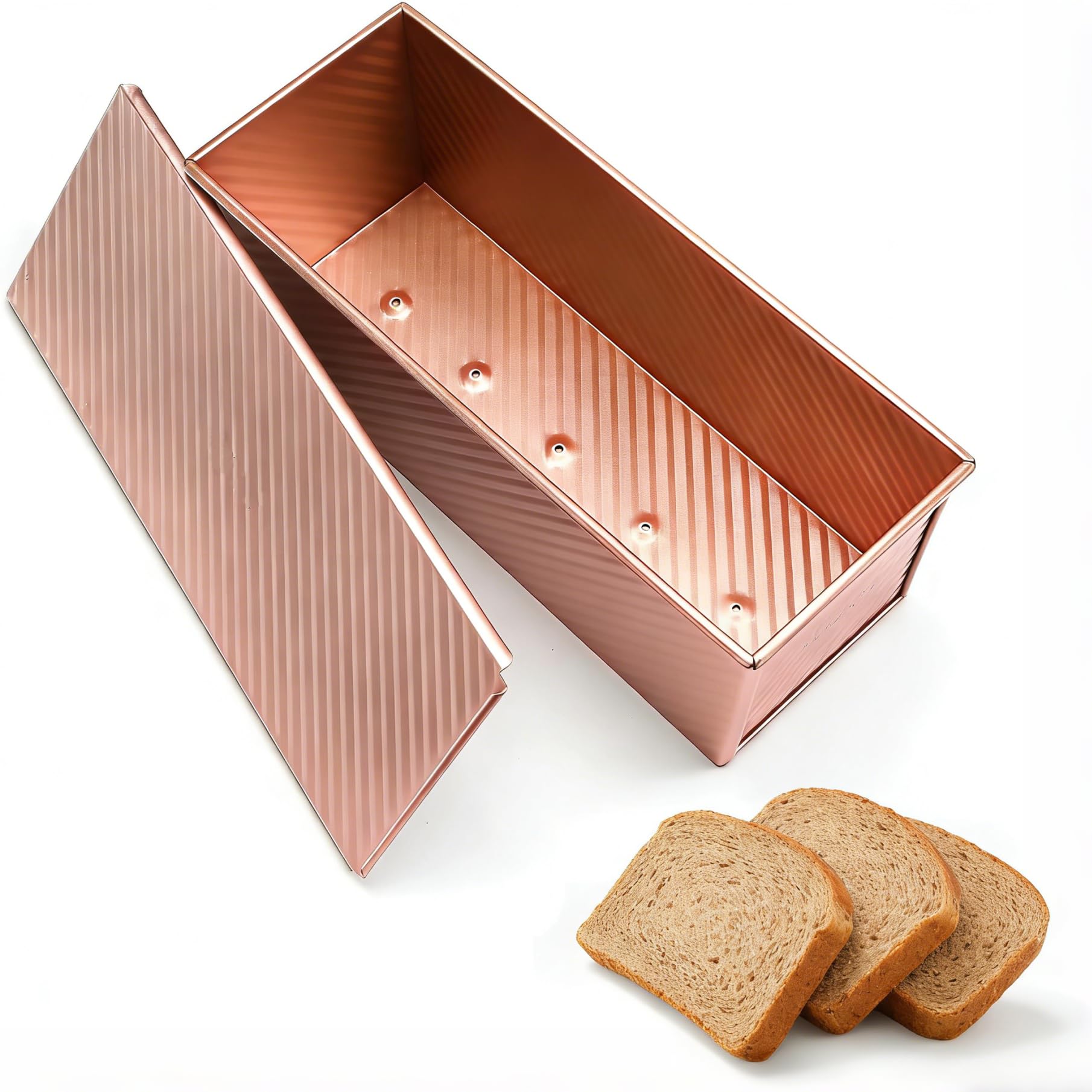 YBCCBY Loaf Tin with Lid 2lb, Non Stick Bread Toast Box, 32×12×11.5cm