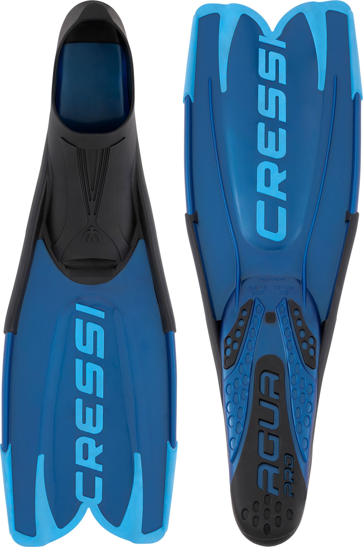 CRESSI Depuis 1946 - Agua Pro Fins - Palme Chaussante Idéales pour la Plongée Snorkeling Apnée Natation en Eau Libre grâce à Leur Construction Robuste et Fiable - Noir - 46/47