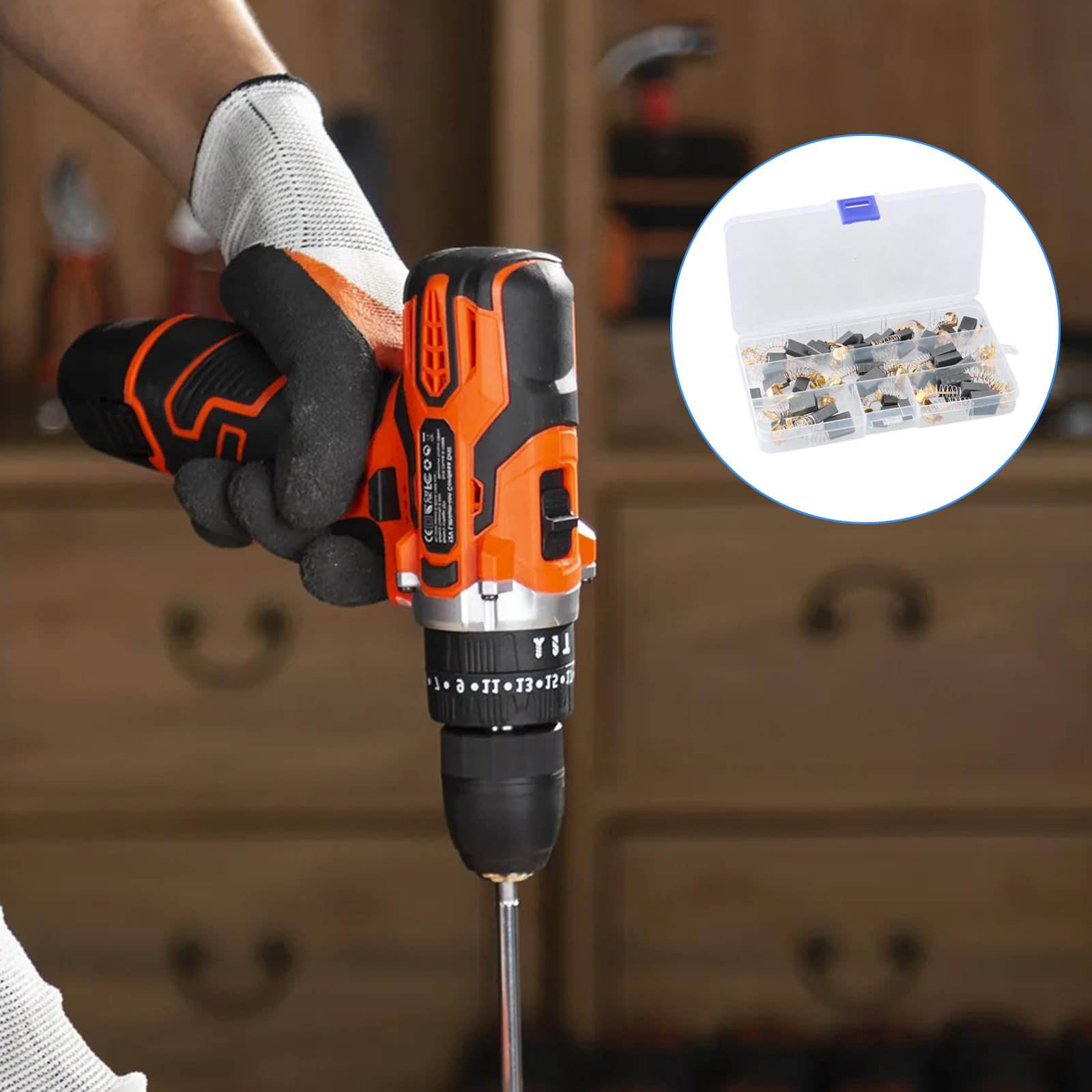 40PCS Spazzole di Carbone di Ricambio, 10 Dimensioni Carboncini Motore Elettrico per Utensili Elettrici, Seghe da Banco, Martelli Elettrici, Smerigliatrici Angolari, Seghe Circolari