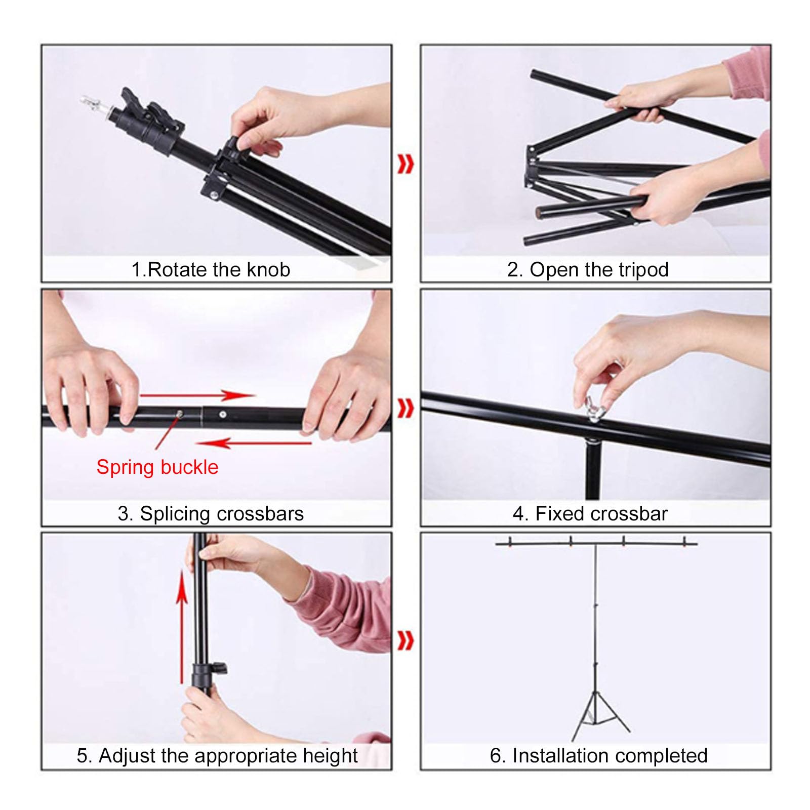 T-Type - Sfondo per foto, 2 x 1,5 m, resistente, con supporto, altezza regolabile, supporto per sfondo fotografico, per feste, matrimoni, cabine fotografiche, fiere commerciali (bianco)