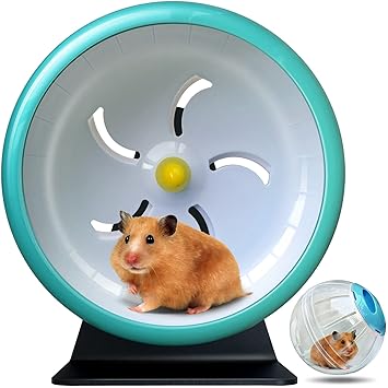 Hamster Wheel,Super Silent Hamster Exercise Wheels,Silent Spinner,Hamster Wheels,Silent Spinner Hamster Wheel Adjustable Stand Hamsters Exercise Wheels,Quiet Hamster Wheel 6.9inch Rat Wheel (Blue)
