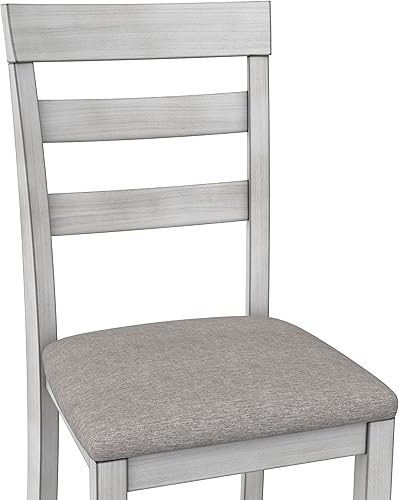 Miniatura 8 de DHP Jersey - Juego de sillas de comedor de madera de 2 piezas, color blanco y marrón