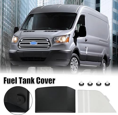 Miniatura 5 de Juego de tapa de gasolina y moldura para puerta de combustible, color blanco, compatible con Ford Transit 150 250 350 HD 2015 2016 2017 2018 2019