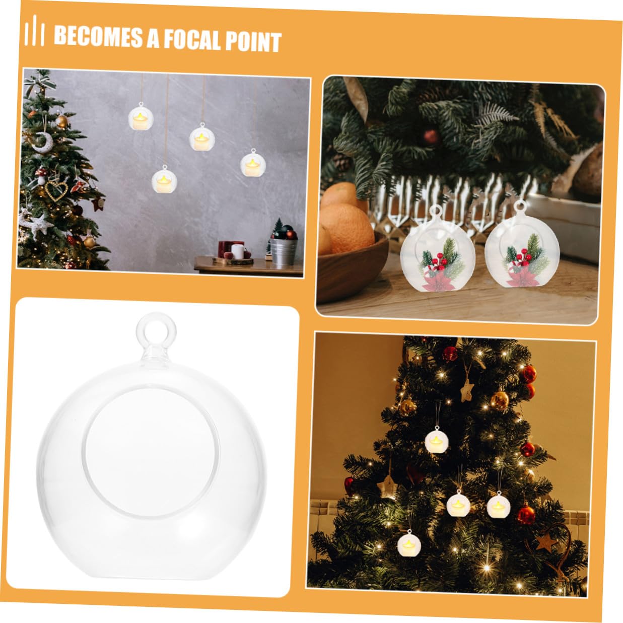 Mikikit Bolas Decorativas Transparentes Rellenable de 8 Cm, 20 Unidades, Bolas Colgantes Huecas de Acrílico para Decoración Navideña, Bodas, Cumpleaños y Manualidades