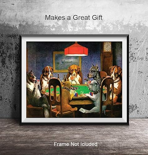 Miniatura 4 de Dogs Playing Cards - Unframed Wall Art Print - Great Home Decor for Game Room or Man Cave - Awesome Gift For Animal Lovers - Ready to Frame (8X10)