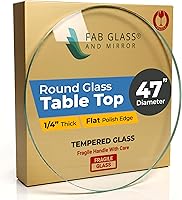 Vista 21 de Fab Glass - Mesa redonda de cristal de 48 in, grosor de 3/4 in, cristal pulido plano templado, Vidrio, Transparente