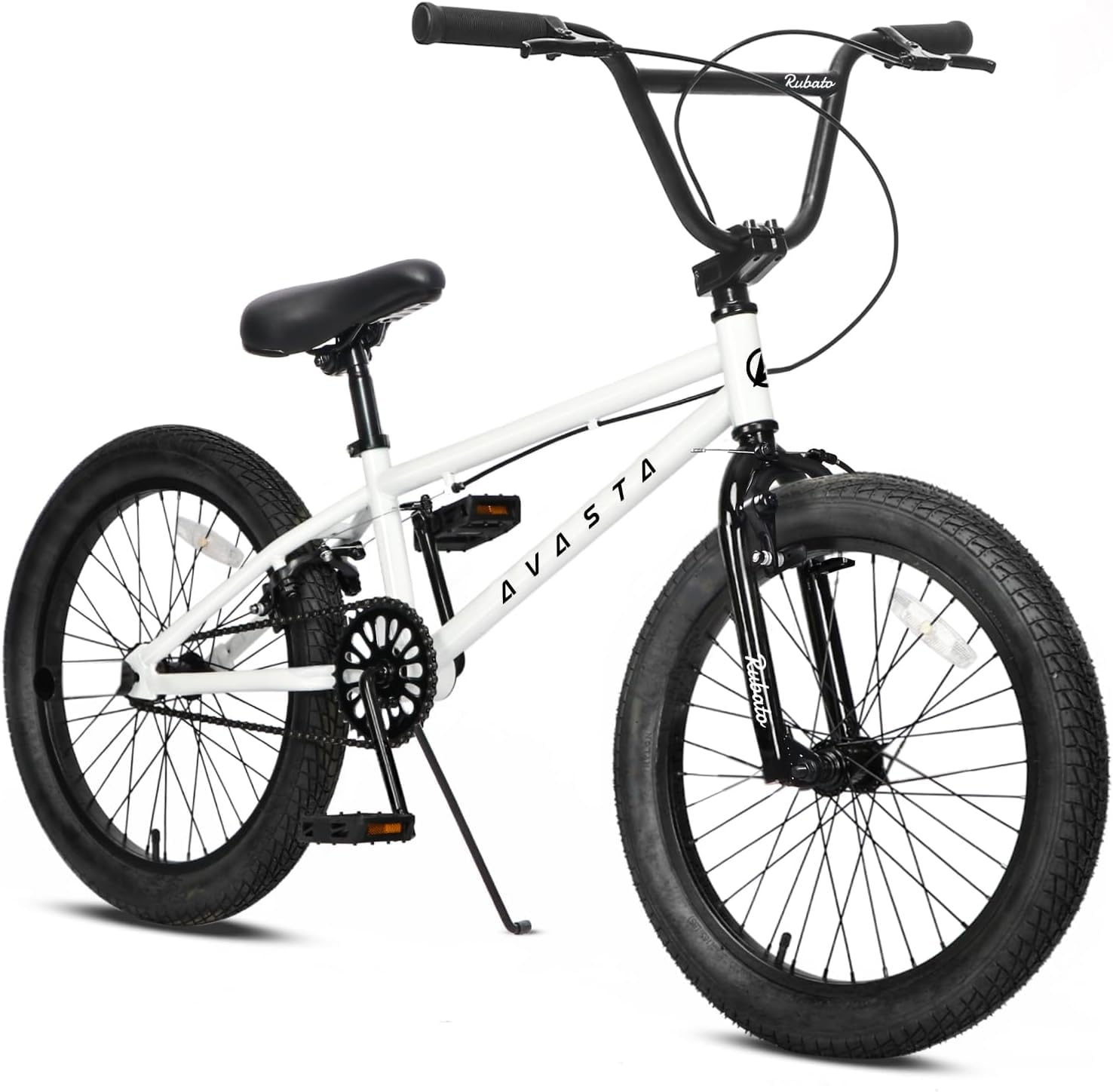 AVASTA 18 Inch Big Kids Bike Freestyle BMX Bicycle for Age 5 6 7 8 Years Old Boys Girls and Beginners, White โ image 1