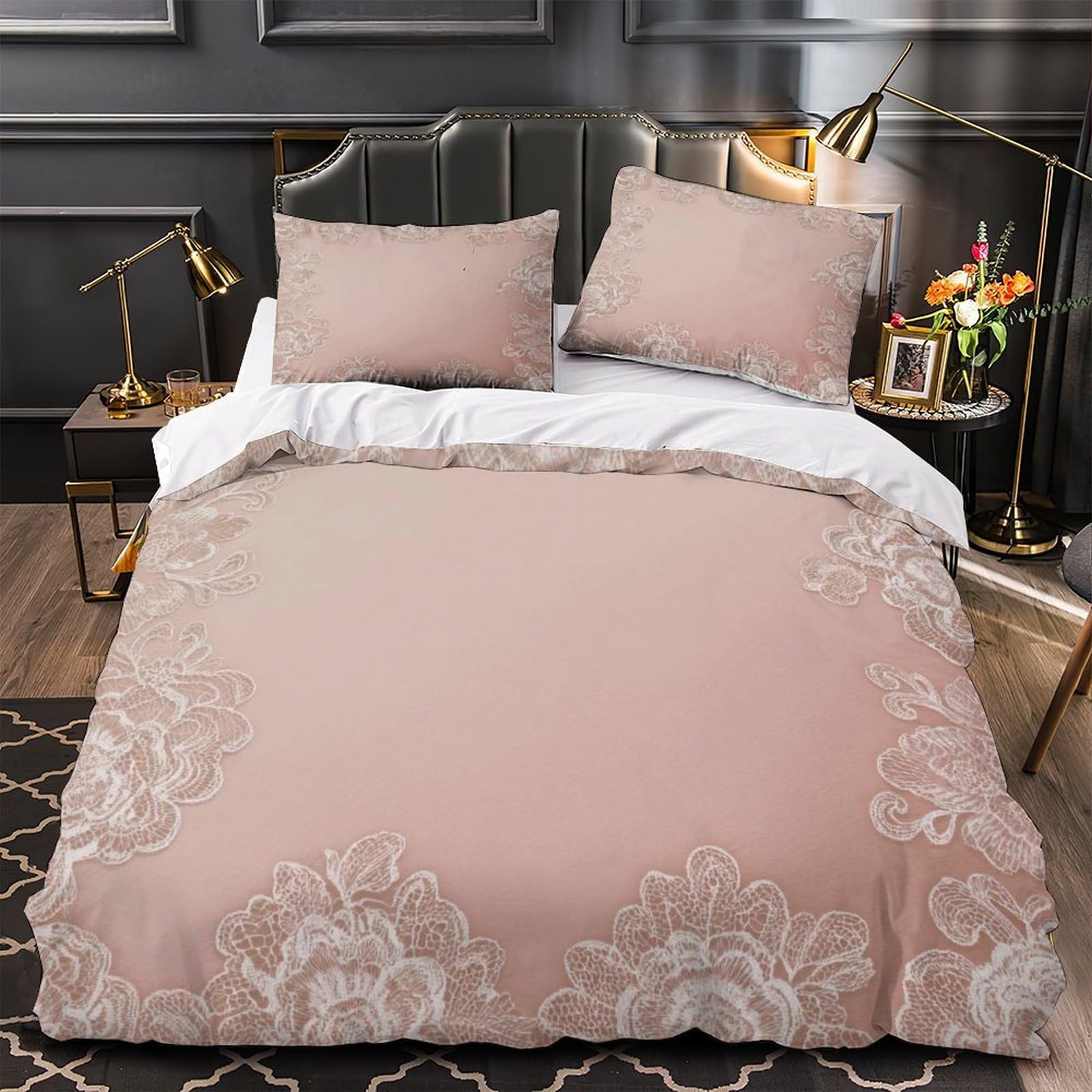 Housse de couette effet 3D super douce en microfibre résistante King