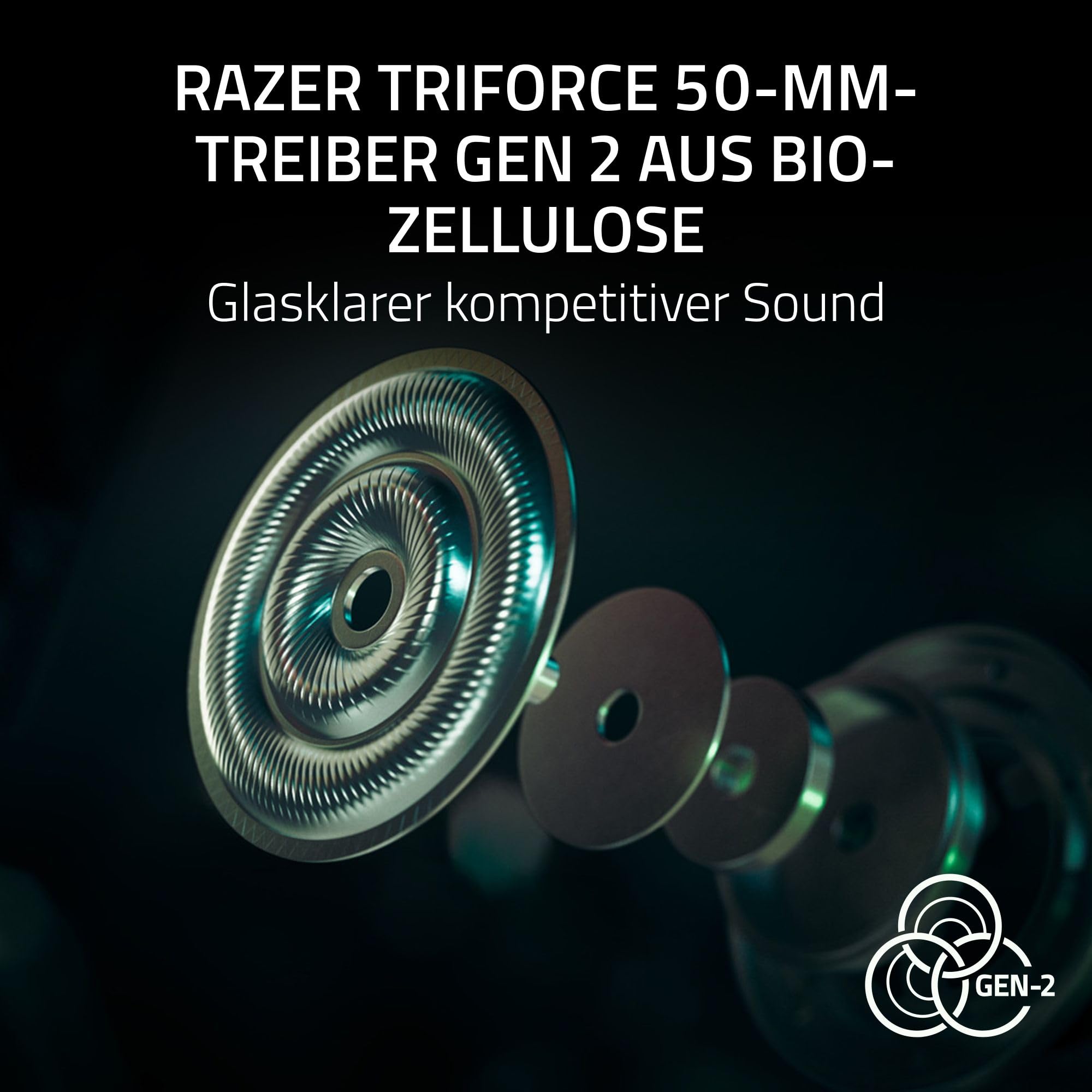 Razer BlackShark V3 Pro für PlayStation – Kabelloses E-Sport-Headset mit aktiver Geräuschunterdrückung (ANC) - TriForce 50mm Treiber - HyperSpeed 2,4 GHz - THX Spatial Audio - PS5/PC | Schwarz