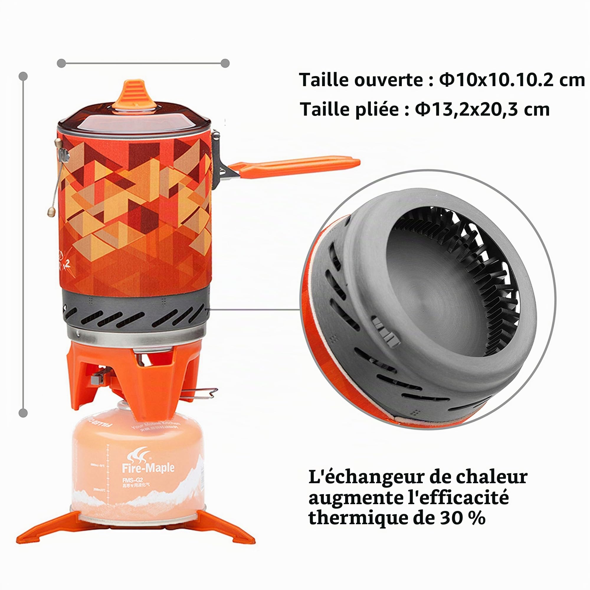 Fire-Maple Fixed Star 2 Réchaud de Camping à Gaz Ultra Léger 2200W Orange