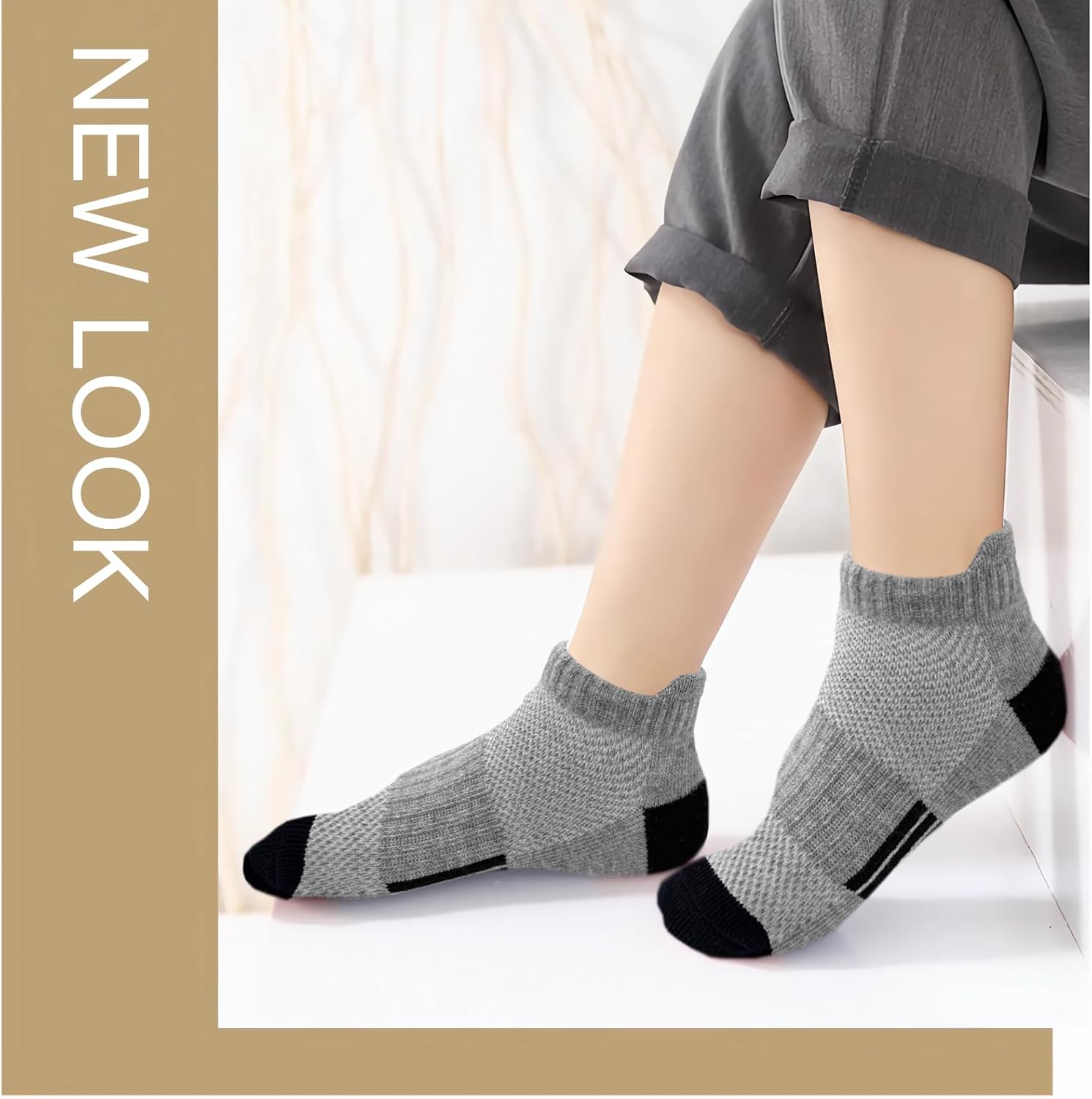 Bemeol Boys Socks 18 Pairs Ankle Socks Boy Running Athletic Sock Low Cut Ankle Sock for Little Big Kids - Image 5