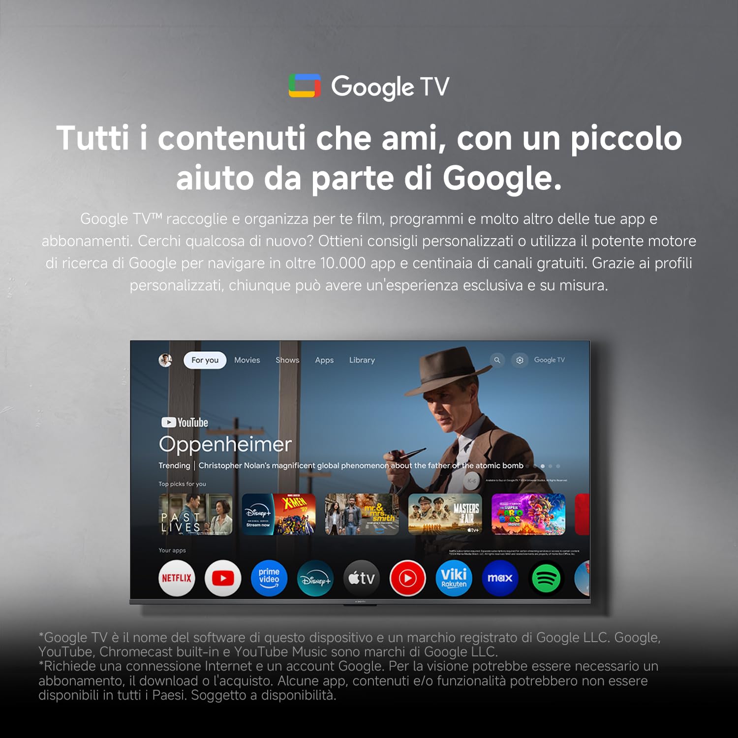 XIAOMI TV A Pro 50, 50 pollici (127 cm), 4K UHD QLED, Smart TV, Google TV, DVB-C/S/S2/T/T2, HDR10, Modalità Game Boost 120Hz, MEMC, Controllo Vocale, 2GB+8GB, Apple Airplay & Google Cast