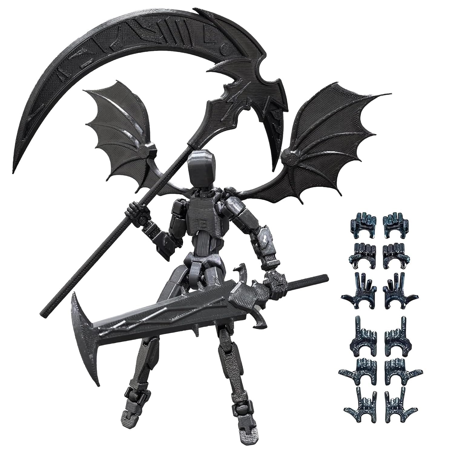 T13 Action Figure (Assembly Completed) – Titan 13 3D Printed Articulated Robot Dummy 13 Model, Multi-Joint Collectible Desktop Toy, Lucky 13 Gift for Kids & Collectors (Black Red) (Black)-picture-21
