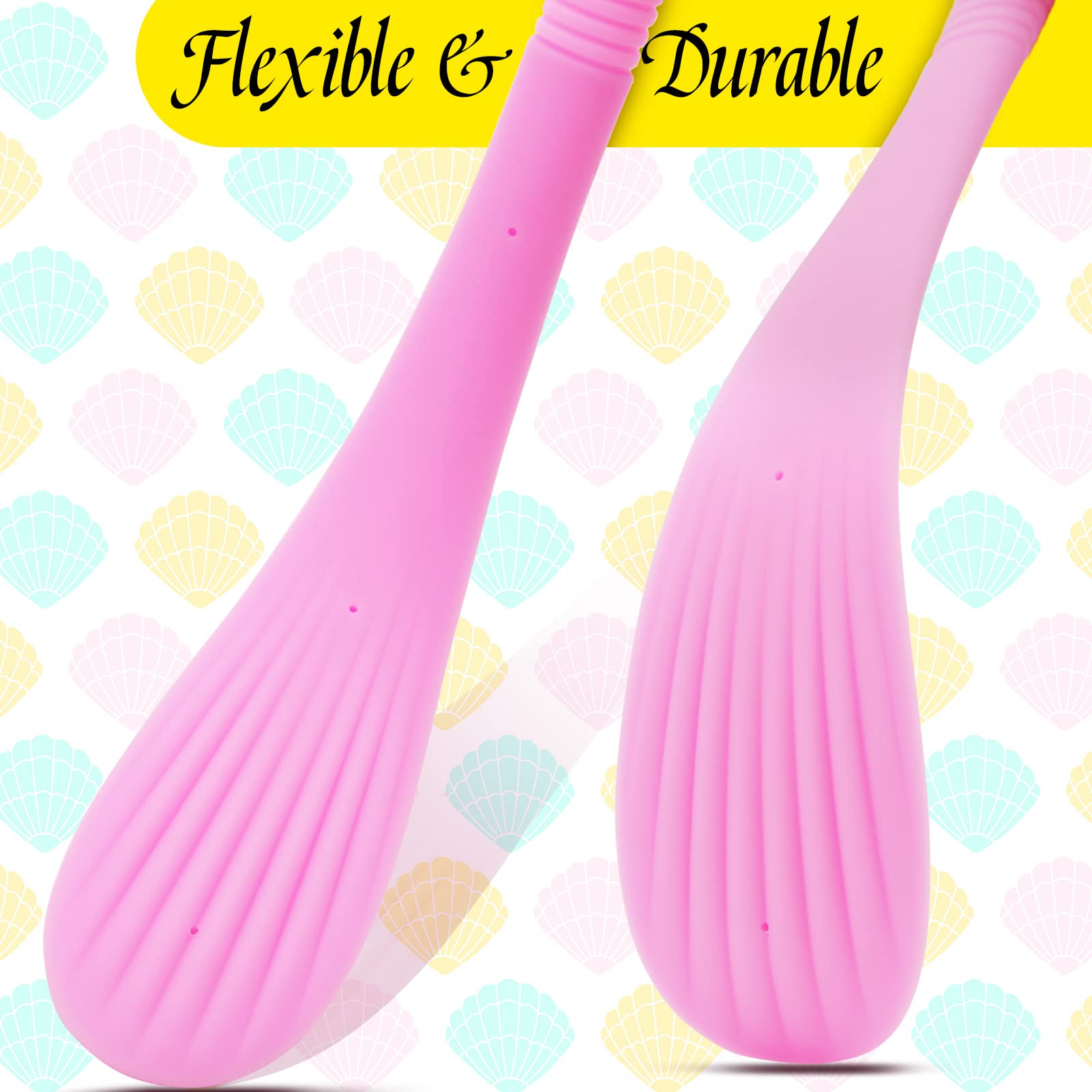 Spanking Paddle for Sex Play Rubber Shell Shaped Slapper Flexible & Firm Flirt Toy for SM Bondage Game Adult Couple for Men Women 14.17 inch TJIJP: Pink