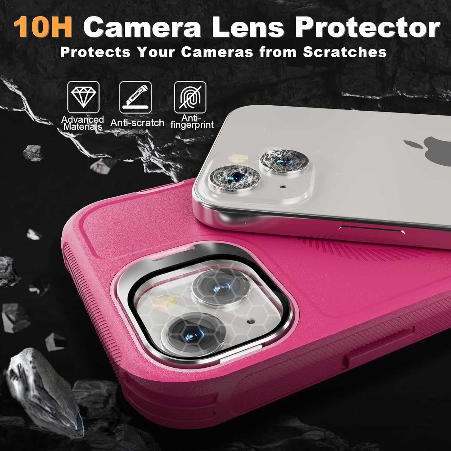 for iPhone 15 Case with Stand & Built-in Camera Cover, MagSafe Compatible, Heavy-Duty Shockproof Protection, Magnetic & Rugged Phone Cover for iPhone 15 6.1'', Hot-Pink - Image 4